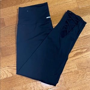 Aerie Black Leggings with Ankle cutouts (7/8 length)